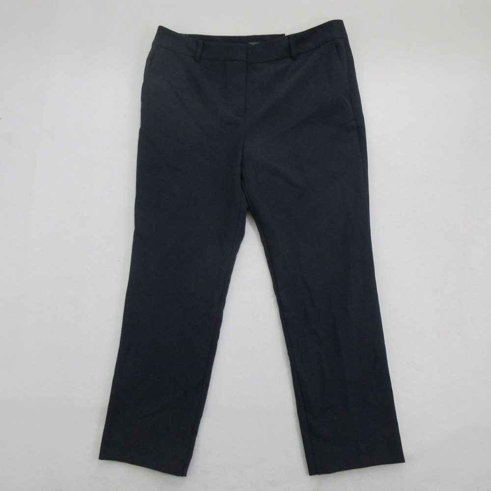 Ann Taylor Women's Pants 12 The Ankle Navy Blue Mid Rise Slim Leg Flat Front New